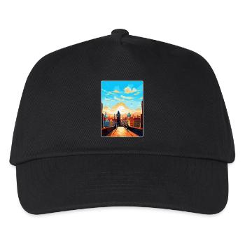 Prag Tschechische Republik Vintage Reiseplakat WPA - Kinder Basecap - Schwarz - Vorne