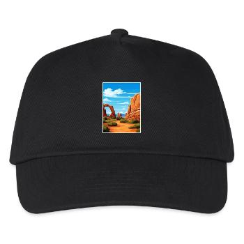 Arches National Park Utah Vintage Reiseposter - Kinder Basecap - Schwarz - Vorne