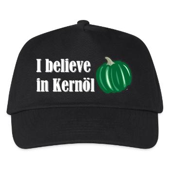 I believe in Kernöl Steiermark Österreich R - Kinder Basecap - Schwarz - Vorne