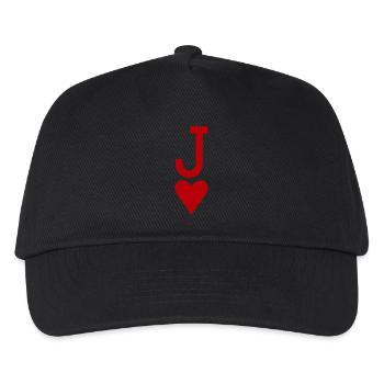 Poker Playing Card - Heart Jack - Kids’ Baseball Cap - black - Front