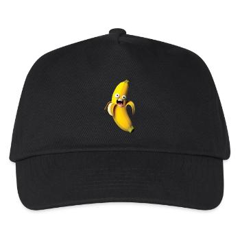 Expressive banana figure with a face - Kids’ Baseball Cap - black - Front