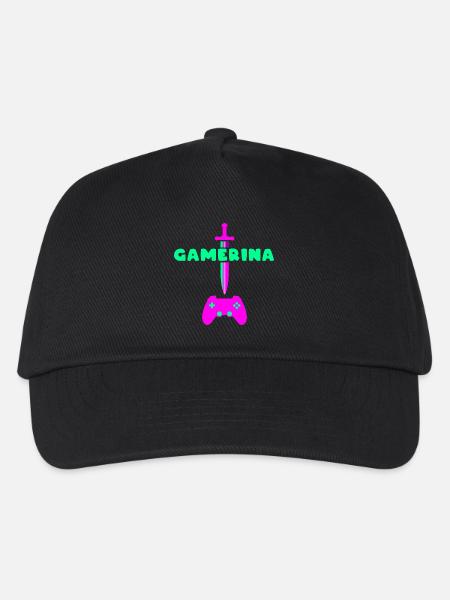 Gamerina #2 Neon Schwert Controller - Kinder Basecap - Schwarz