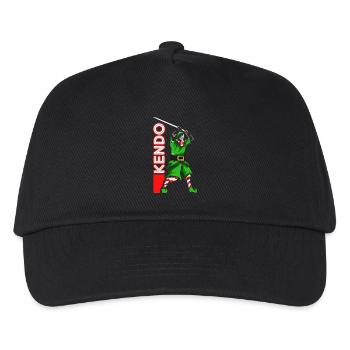Flinker Kendo Samurai Weihnachtszeit - Kinder Basecap - Schwarz - Vorne