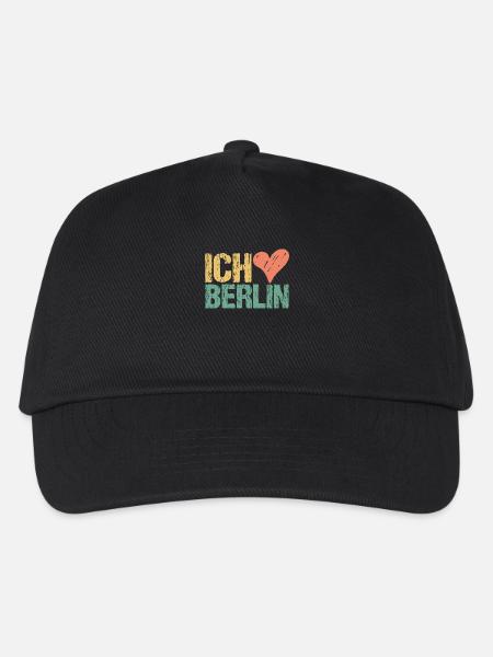 Ich liebe Berlin Vintage Herz | Retro Hauptstadt - Kinder Basecap - Schwarz