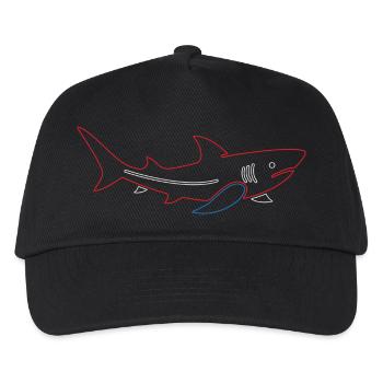 Hai-Liebhaber Meeresbiologie Meerestier Unterwasse - Kinder Basecap - Schwarz - Vorne