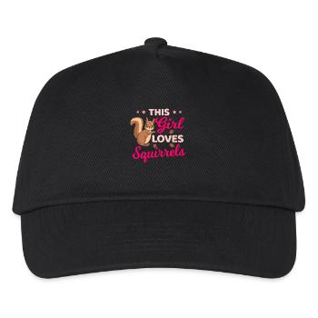 This Girl Loves Squirrels Squirrel - Kinder Basecap - Schwarz - Vorne