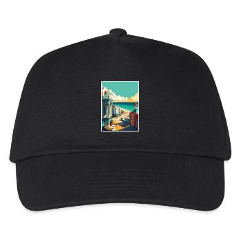 Brighton Pier Seascape Uk Vintage Reiseposter - Kinder Basecap - Schwarz - Vorne