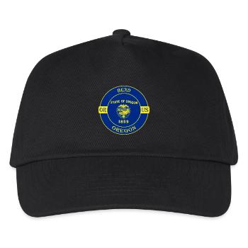 Bend Oregon Flagge USA Reise Souvenir Abzeichen - Kinder Basecap - Schwarz - Vorne