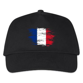 Frankreich Flagge used - Kinder Basecap - Schwarz - Vorne