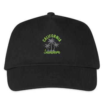 California Summer USA Bundesstaat Amerika Kaliforn - Kinder Basecap - Schwarz - Vorne