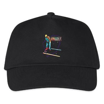 Zielsicherer Minigolf Turnierprofi - Kinder Basecap - Schwarz - Vorne