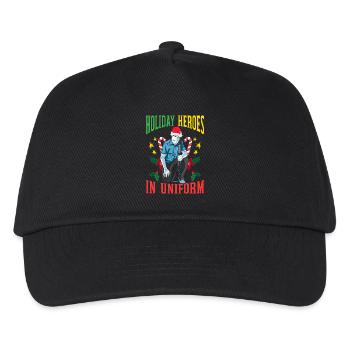Feiertagshelden in Uniform Weihnachtsmann Polizei - Kinder Basecap - Schwarz - Vorne