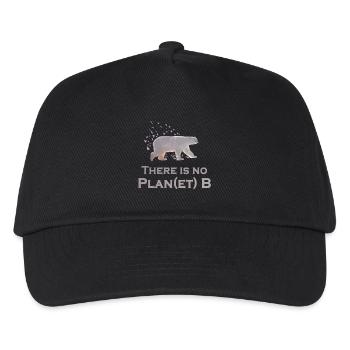 No Planet B – Eisbär Klimawandel Statement - Kinder Basecap - Schwarz - Vorne