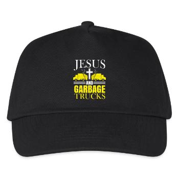 Jesus und Müllwagen Müllsammler Recycling - Kinder Basecap - Schwarz - Vorne