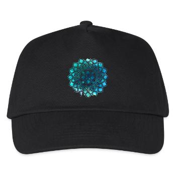 Mandala - Blau - Kinder Basecap - Schwarz - Vorne