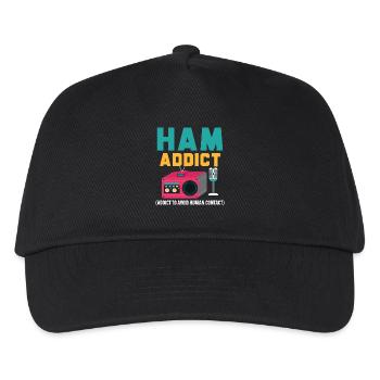 Ham Addict Radio Operator Übertragung Ham Radio - Kinder Basecap - Schwarz - Vorne