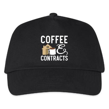 Kaffee und Verträge Haus Makler Immobilienmakler - Kinder Basecap - Schwarz - Vorne
