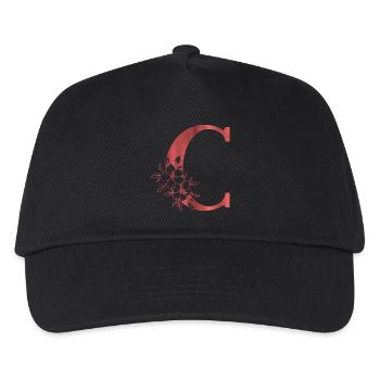 C Monogramm Buchstabe - Kinder Basecap - Schwarz - Vorne