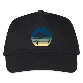 Angler Angeln - Kinder Basecap - Schwarz - Vorne