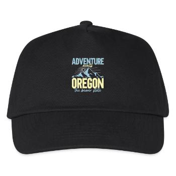 Abenteuer erwartet Oregon Der Biberstaat Oregonian - Kinder Basecap - Schwarz - Vorne
