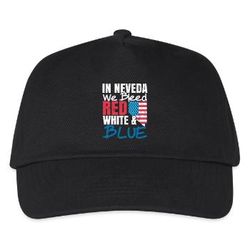 In Nevada Wir Bluten Weiß Und Blau USA Amerika - Kinder Basecap - Schwarz - Vorne