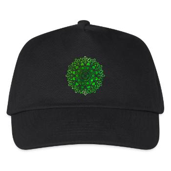 Mandala - Grün - Kinder Basecap - Schwarz - Vorne