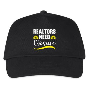 Realtors Need Closure Agent Immobilienmakler - Kinder Basecap - Schwarz - Vorne