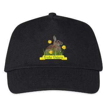 Frohe Ostern Osterhase - Kinder Basecap - Schwarz - Vorne