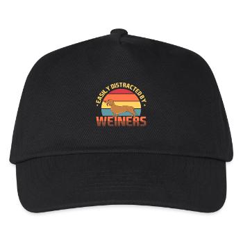 Dackel Retro - Kinder Basecap - Schwarz - Vorne