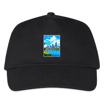 Brisbane Australien Vintage Reiseposter Souvenir - Kinder Basecap - Schwarz - Vorne