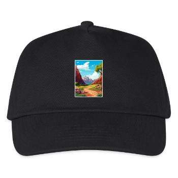 Zion National Park Utah Vintage Reiseposter WPA - Kinder Basecap - Schwarz - Vorne