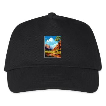 Zion National Park Utah Vintage Reiseposter WPA - Kinder Basecap - Schwarz - Vorne