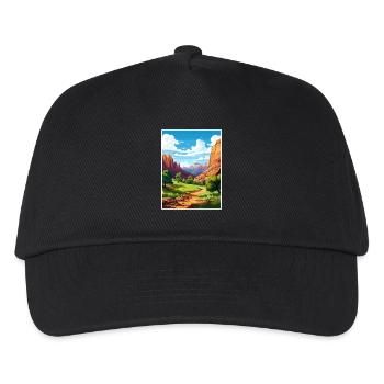 Zion National Park Utah Vintage Reiseposter WPA - Kinder Basecap - Schwarz - Vorne