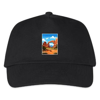 Arches National Park Utah Vintage Reiseposter - Kinder Basecap - Schwarz - Vorne
