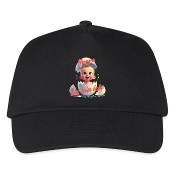 Hurra - Da bin da / Mädchen - Kinder Basecap - Schwarz - Vorne