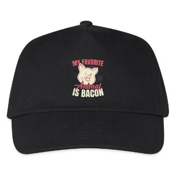 Mein Lieblingstier ist Speck Fleischliebhaber Spec - Kinder Basecap - Schwarz - Vorne