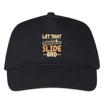 Let That Slide Bro Posaunist Musiker - Kinder Basecap - Schwarz - Vorne