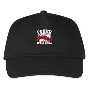 Poker Es ist kein Glück, sondern Geschicklichkeit - Kinder Basecap - Schwarz - Vorne