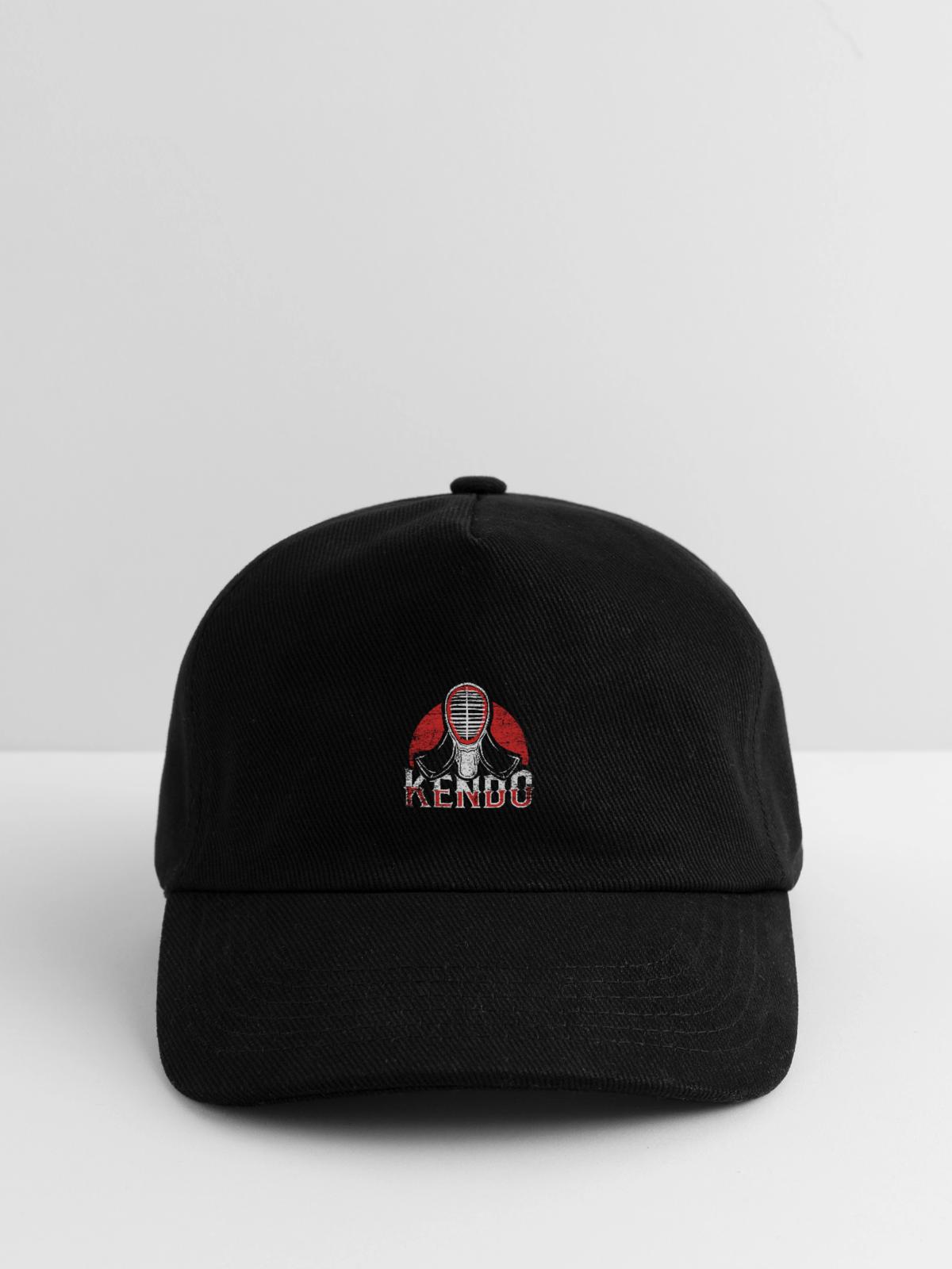 Blitzschneller Kendo Wettkampf - Kinder Basecap - Schwarz - Vorne