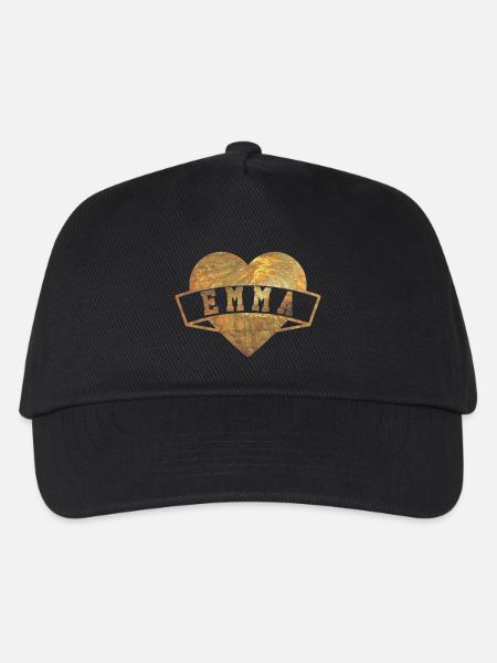 Emma Herzen Gold - Kinder Basecap - Schwarz