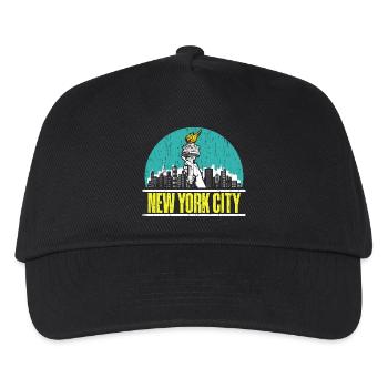 New York USA Amerika New Yorker Empire Stater - Kinder Basecap - Schwarz - Vorne