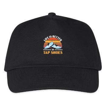 Das Leben ist besser in Steppschuhen Stepptanz Ste - Kinder Basecap - Schwarz - Vorne