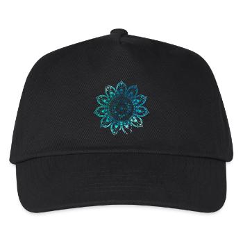 Mandala - Blau - Kinder Basecap - Schwarz - Vorne