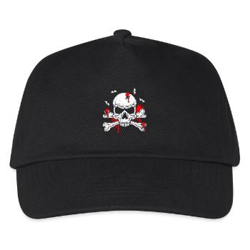 Totenschädel Retro Blut Blutig Schädel Vintage - Kinder Basecap - Schwarz - Vorne