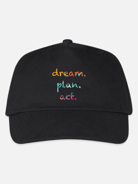 Traum Planen Handeln – Aquarell - Kinder Basecap - Schwarz