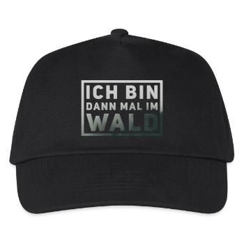 Ich bin dann mal im Wald - Kinder Basecap - Schwarz - Vorne