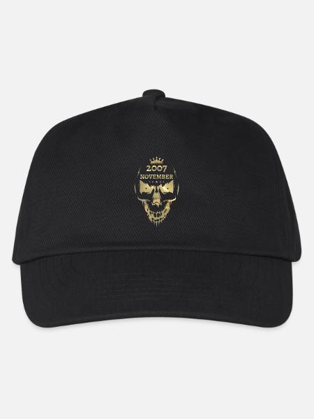 November 2007 Totenkopf Gold - Kinder Basecap - Schwarz