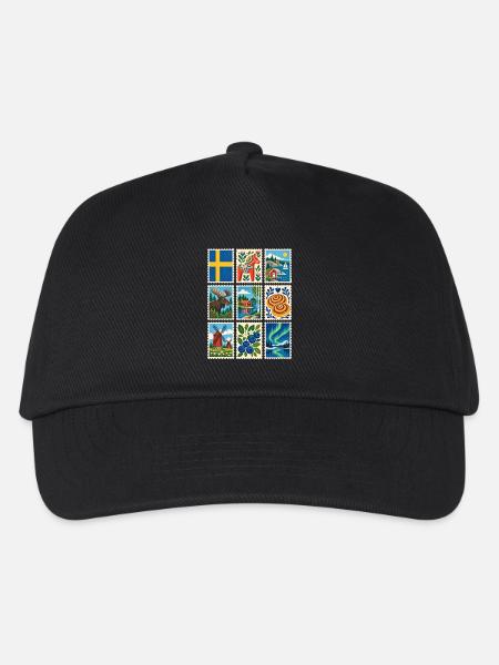 Schweden Briefmarken - Kinder Basecap - Schwarz