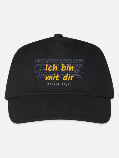 Jahreslosung 2027 Ich bin mit dir Jesaja 41,10 - Kinder Basecap - Schwarz