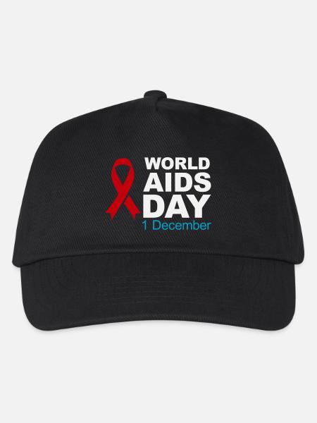 Rotes Band-Emblem zum Welt-AIDS-Tag - Kinder Basecap - Schwarz